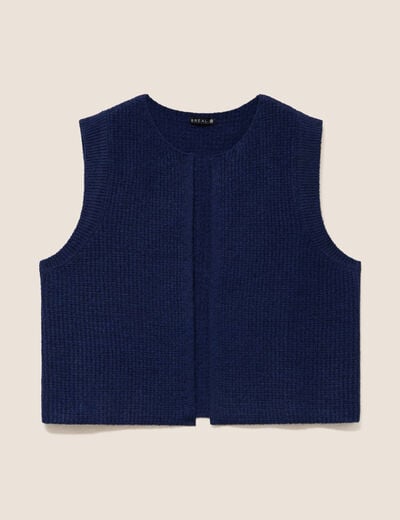 Gilet sans manches bleu marine femme