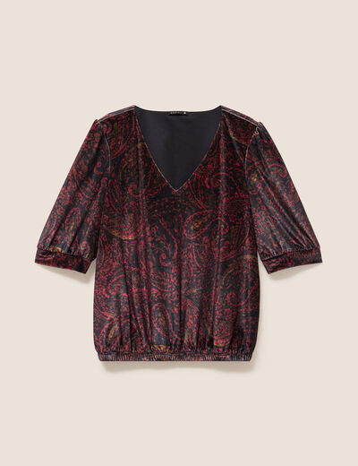 Blouse doubl&eacute;e marron femme