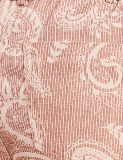 Pantalon droit r&eacute;versible marron femme