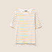 T-shirt col rond marron clair femme