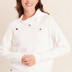 Pull droit col montant manches longues ecru femme