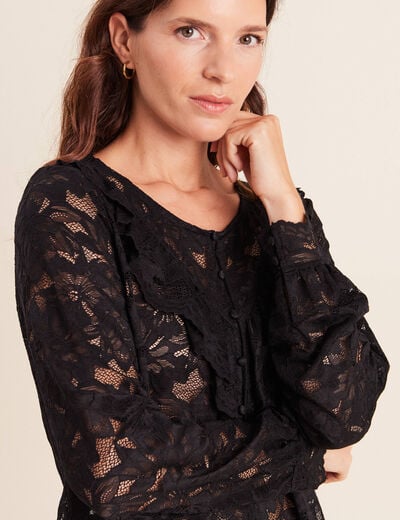 Blouse en dentelle noir femme