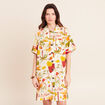 Robe droite courte manches courtes multicolore femme