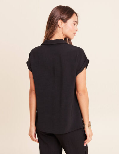 Blouse manches courtes noir femme