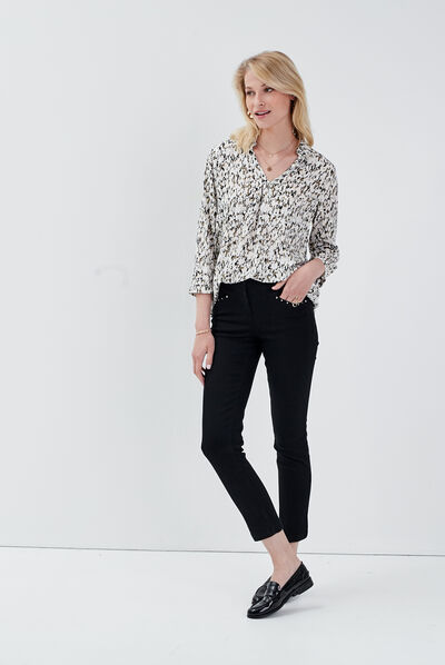 Chemise manches 3/4 ecru femme