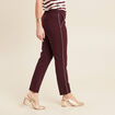 Pantalon chino ajusté 7/8ème bordeaux femme