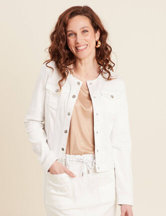 Veste courte réversible blanc femme