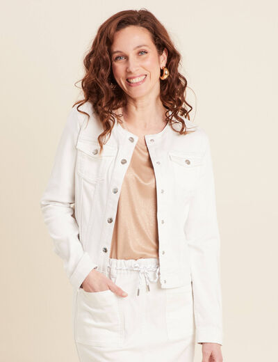 Veste courte réversible blanc femme