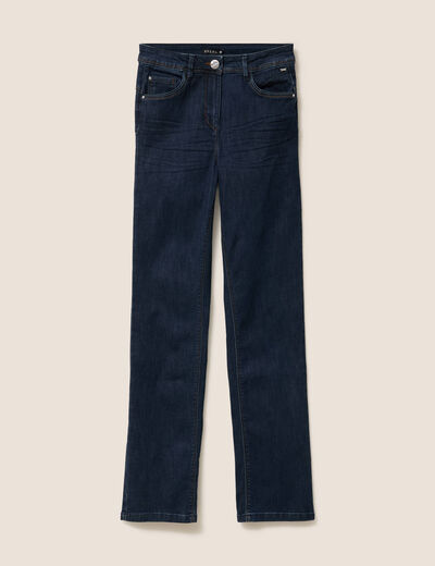 Jean coupe droite taille haute denim brut femme