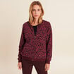 Gilet r&eacute;versible manches longues bordeaux femme