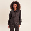 Chemise droite manches longues vert kaki femme