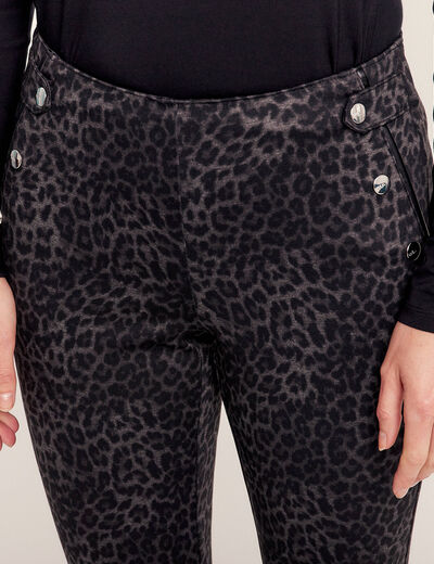 Pantalon tregging à pont noir femme