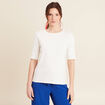 T-shirt manches coude ecru femme