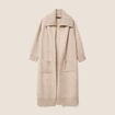 Gilet manches longues avec poches creme femme
