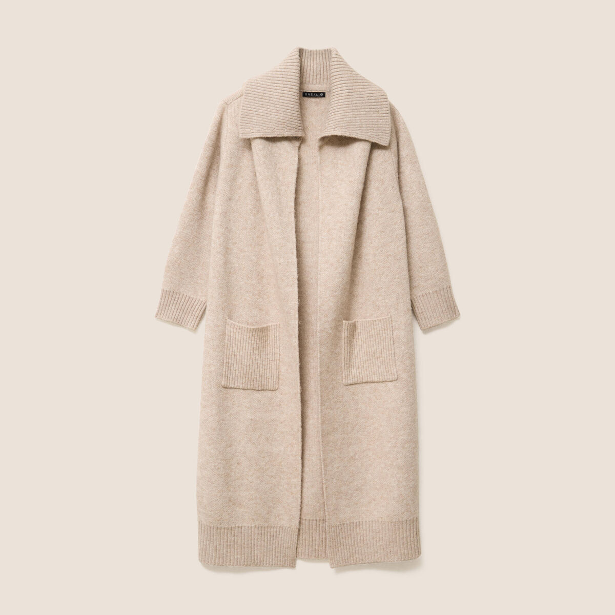 Gilet manches longues avec poches creme femme