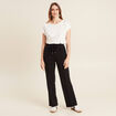 Pantalon droit taille haute noir femme