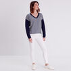 Pull manches longues blanc femme