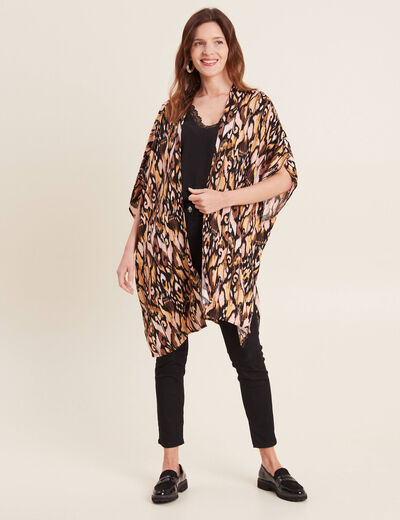 Kimono dos smocké noir femme
