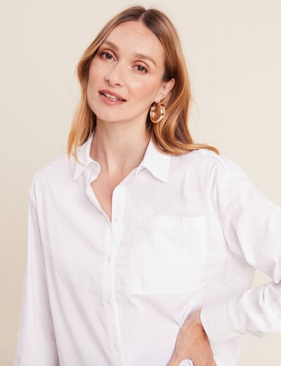Chemise manches longues ecru femme