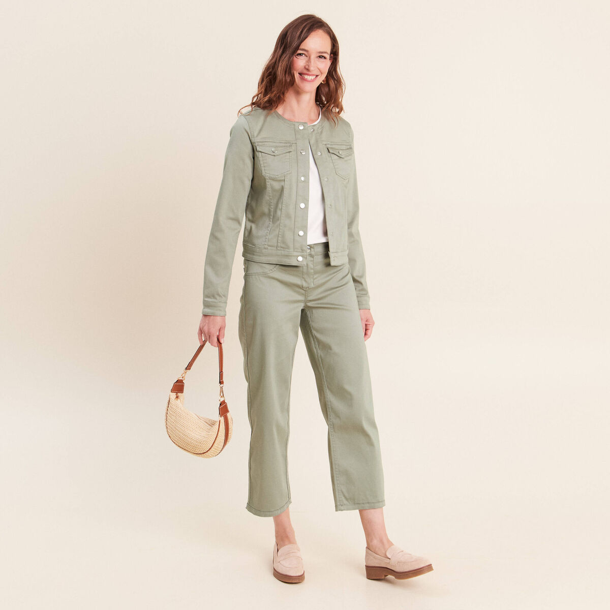 Veste cintr&eacute;e r&eacute;versible manches longues gris femme