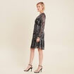 Robe argentée à sequins évasée noir femme