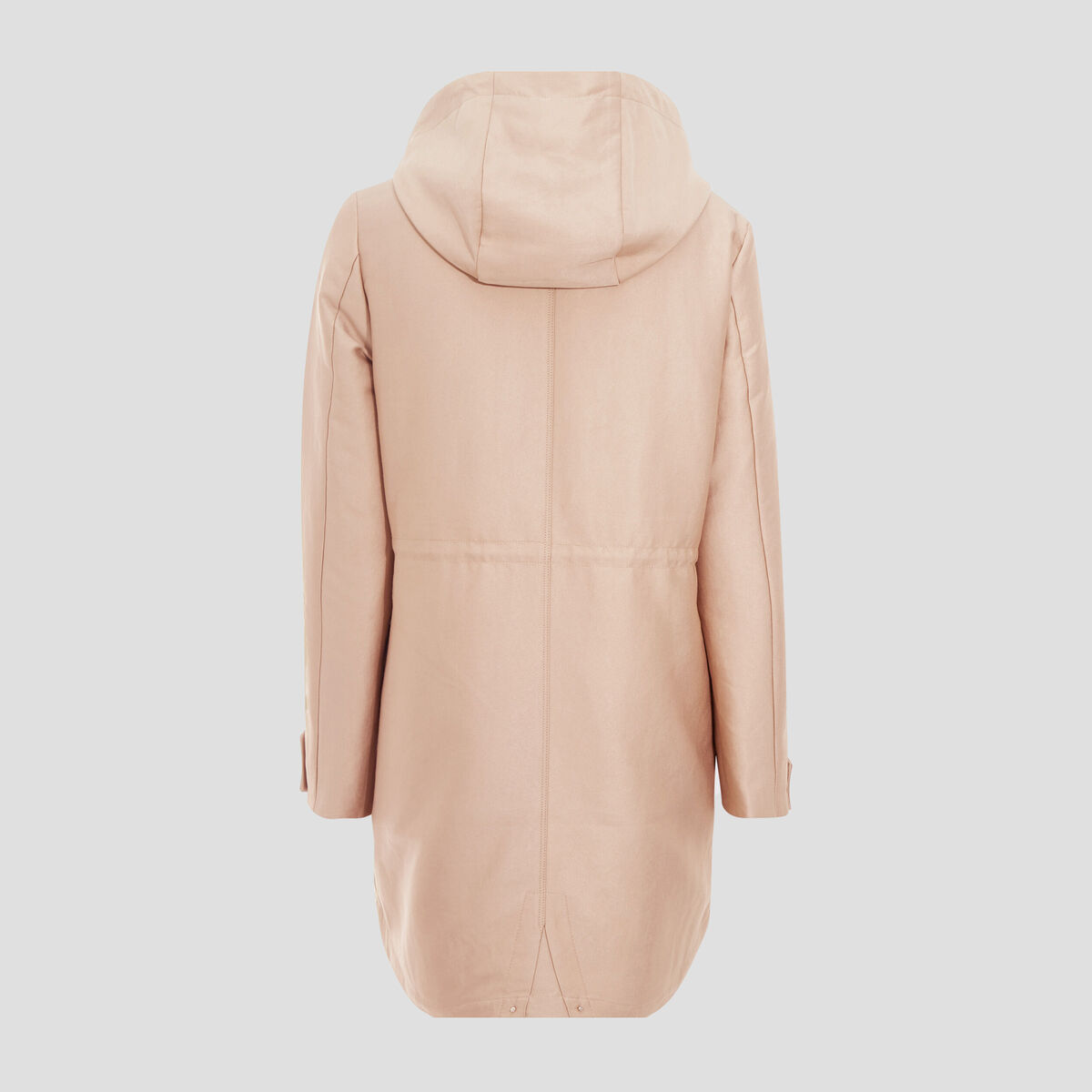 Parka 2-en-1 droite à capuche sable femme