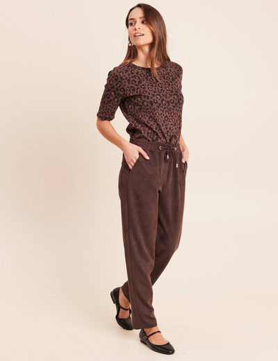 T-shirt en coton biologique marron femme