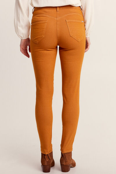Pantalon léger taille standard 7/8ème orange foncé femme