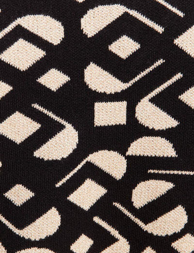 Robe tricot ajustée 2-en-1 noir femme