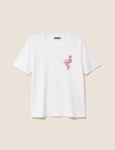 T-shirt manches courtes blanc femme