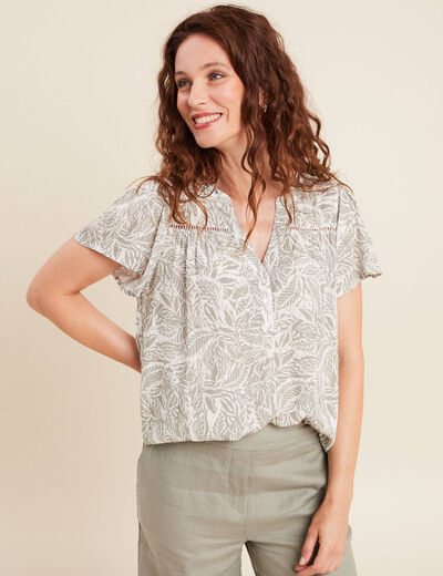 Blouse manches courtes gris femme