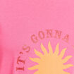 T-shirt col rond manches courtes rose fushia femme