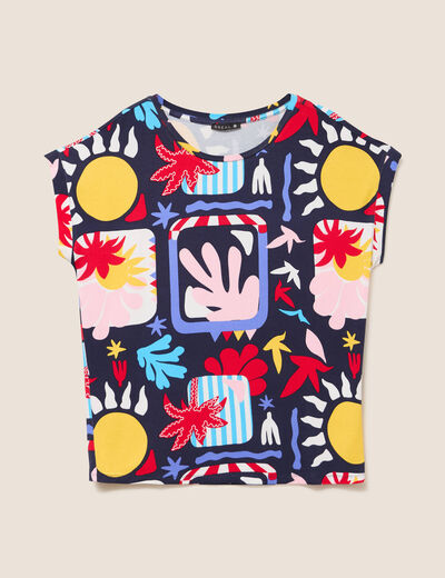 T-shirt manches courtes multicolore femme