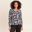 Pull manches longues bleu femme