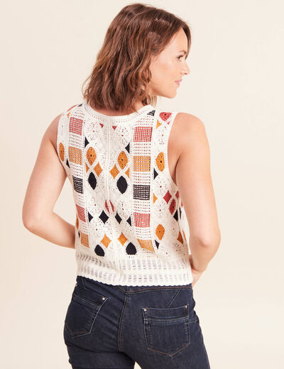 Gilet sans manches blanc femme