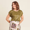 T-shirt manches courtes vert kaki femme
