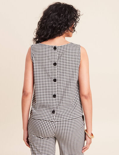 Blouse courte col bateau noir femme