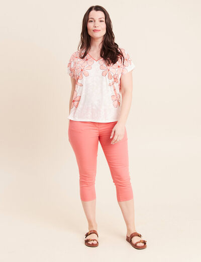 Pantacourt magique Le L&eacute;ger coupe droite rose vif femme