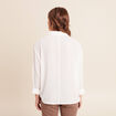 Chemise ample col chemise manches 3/4 ecru femme