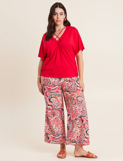 T-shirt manches courtes rouge femme