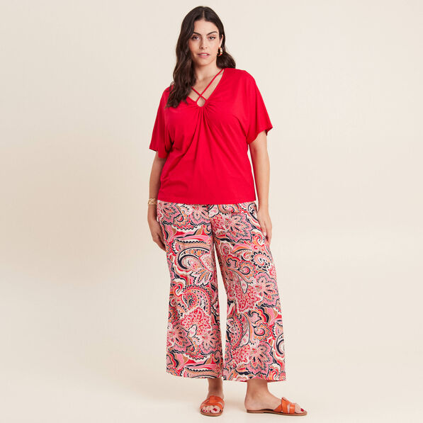 T-shirt manches courtes rouge femme
