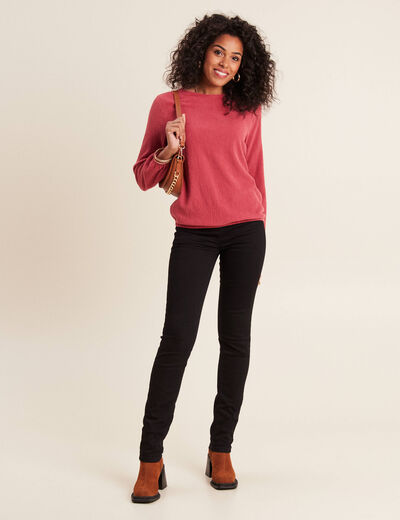 T-shirt manches longues rouge foncé femme