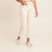 Pantalon coupe droite à coulisse ivoire femme