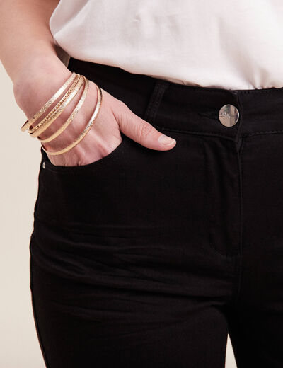 Short droit en jean noir femme