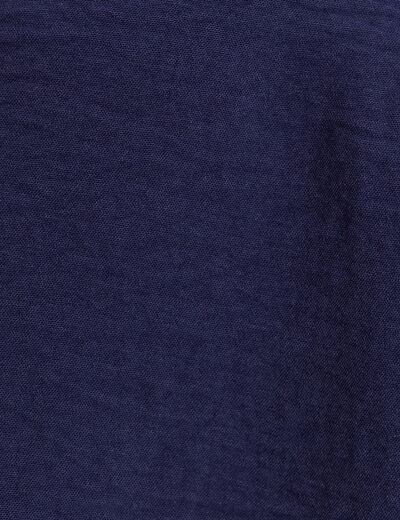 Blouse col v manches 3/4 fluide bleu marine femme