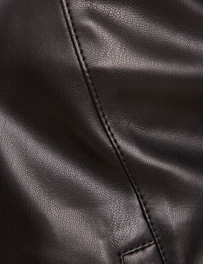 Blouson simili cuir noir femme
