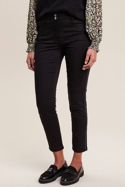 Pantalon ajusté 7/8ème noir femme