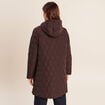 Doudoune doubl&eacute;e avec capuche marron fonc&eacute; femme