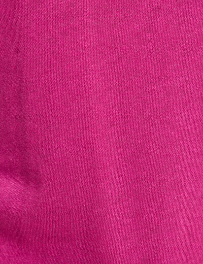 T-shirt manches courtes col en V violet femme