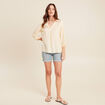 blouse fluide manches 3/4 jaune femme